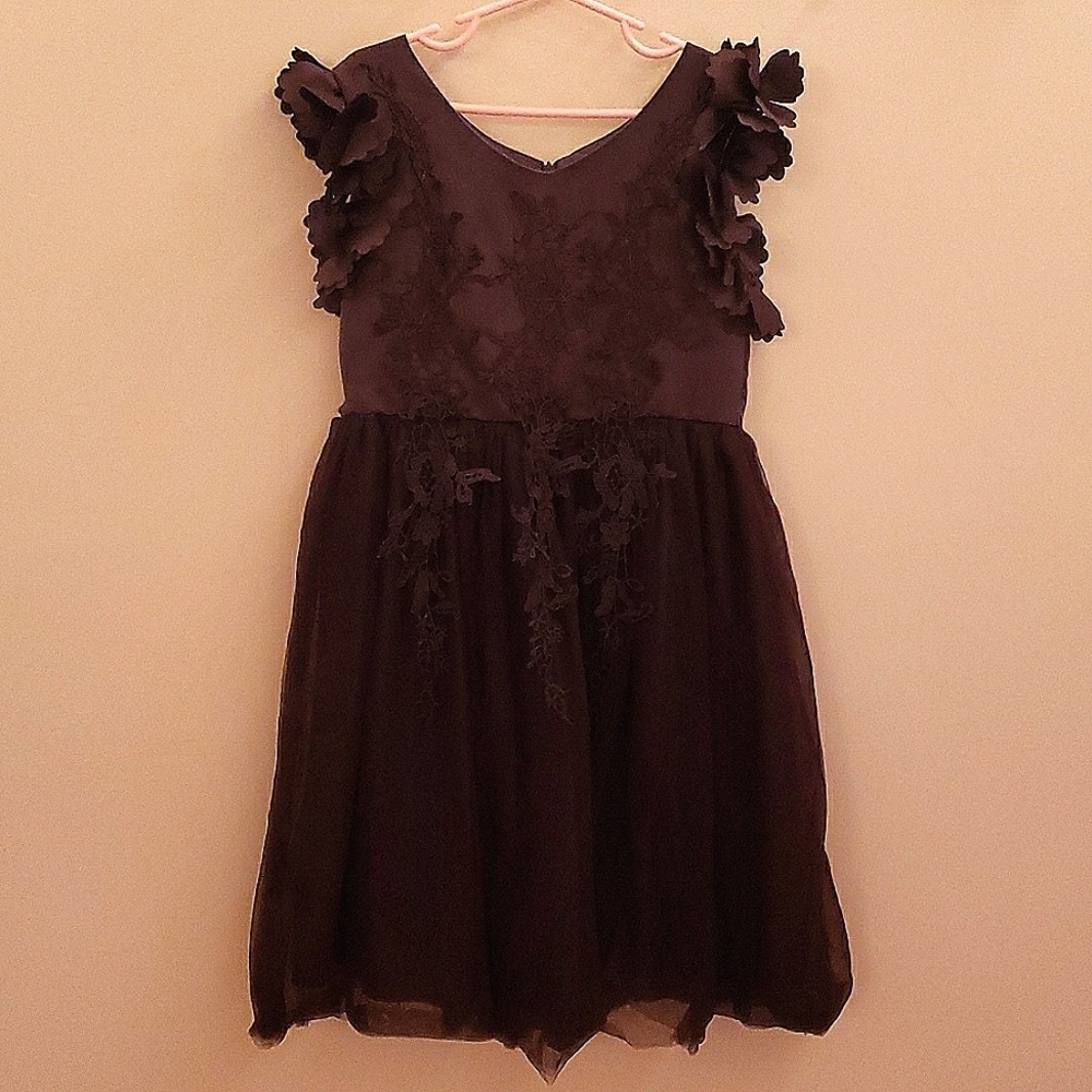 Just Couture Girls Petal Sleeve Dress